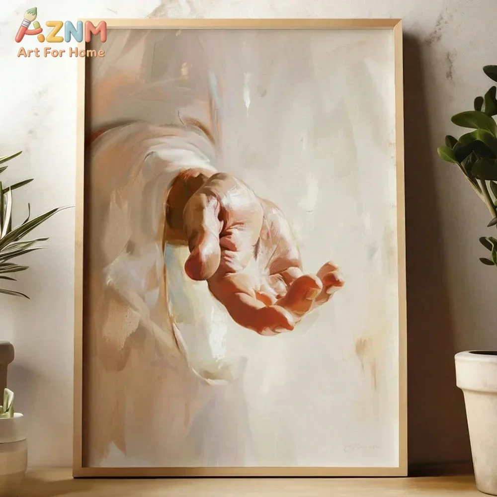 Home Decor Jesus - AZNM Christliche Jesus-Hand derbogen Leinwand-Wandkunst, rahmenloser
