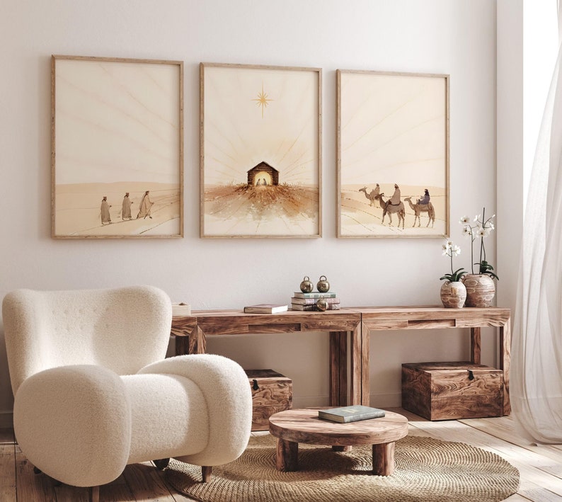Home Decor Jesus - 3 teile/satz Ostern Krippe Kunst Leinwand