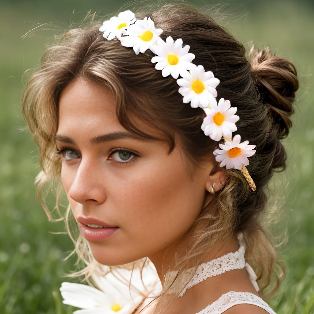 Home Decor Hippie - 1 Stück Boho Chic Gänseblümchen-Haarkranz -