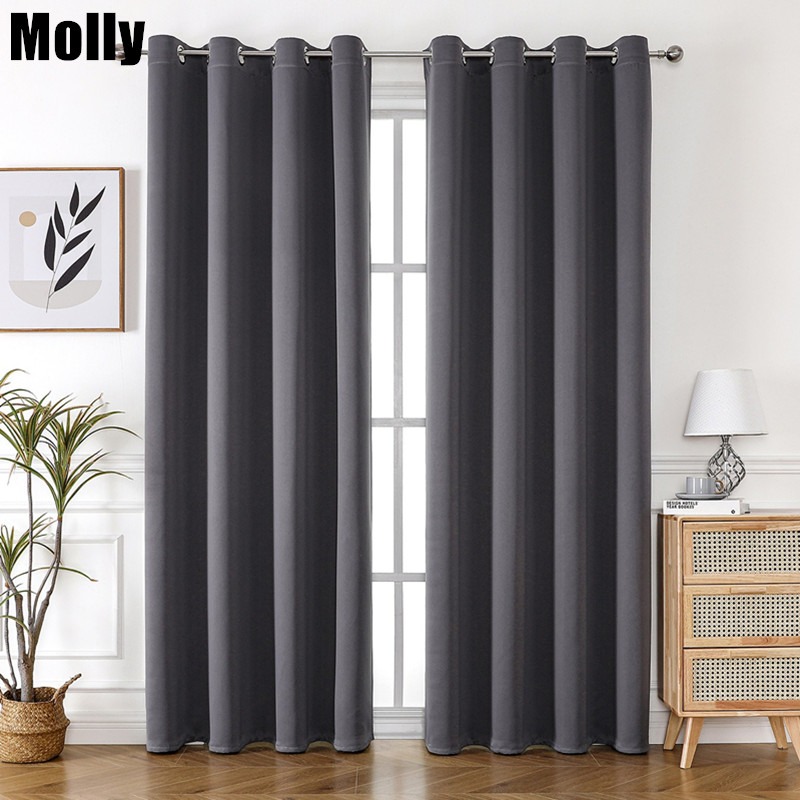Home Decor Curtain - Einfarbiger Lichtundurchlässiger Vorhang mit Ösen zur