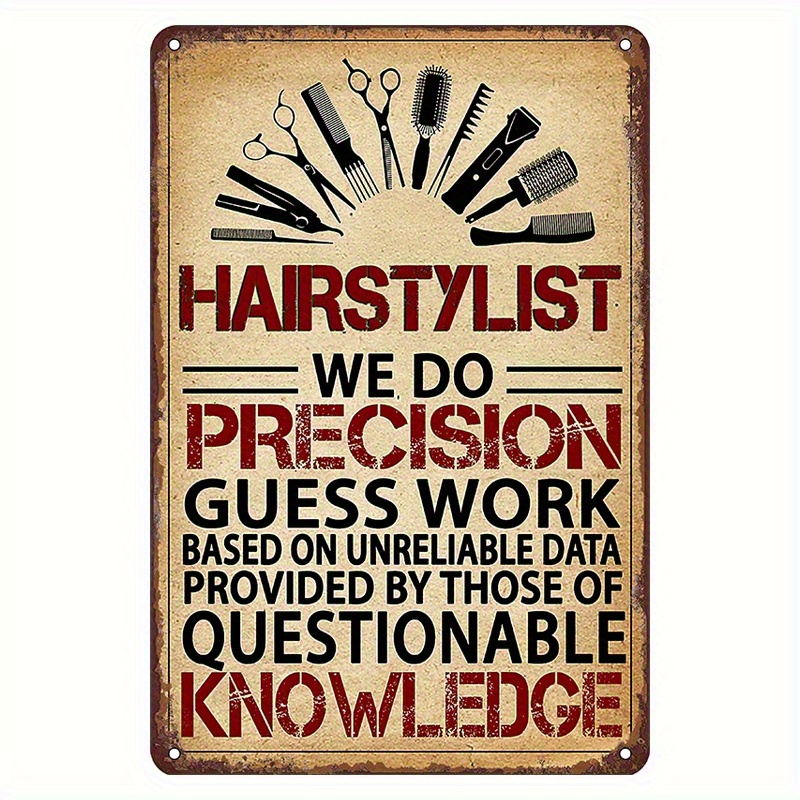 Home Decor Quotes - Zollgroßes Aluminium-Metallschild – Vintage-Präzisions-Wandkunst für Friseure