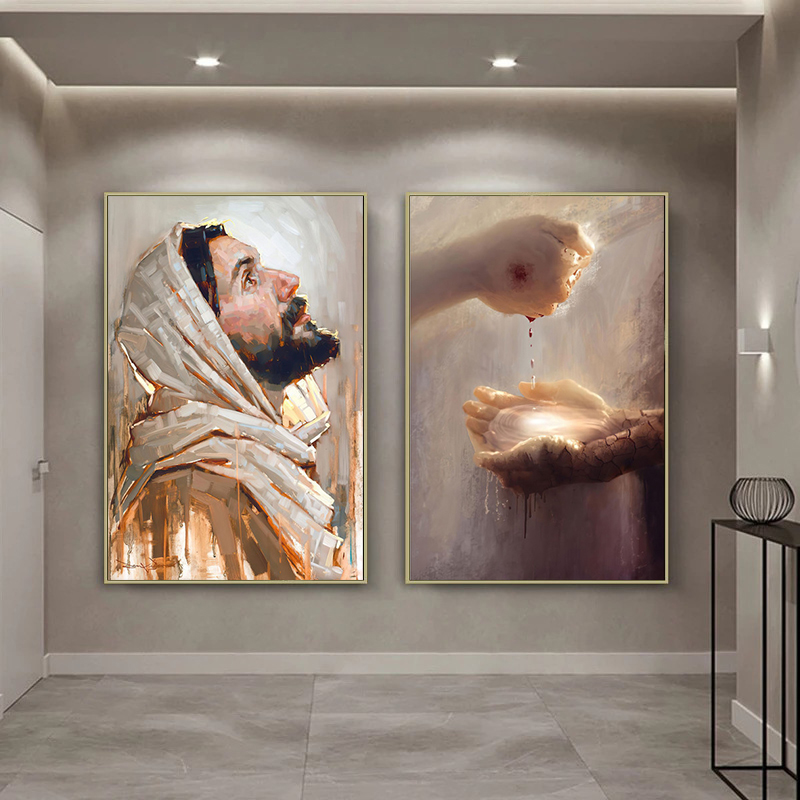 Home Decor Jesus - Christus Jesus Heiliges Licht Anführer Leinwand-Posterdrucke,