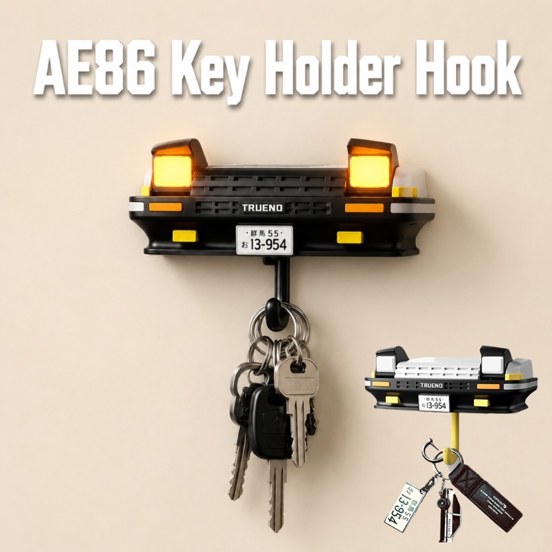 Home Decor Enthusiast - AE86 Auto-Frontform Schlüsselhalter Wandhaken mit LED-Licht