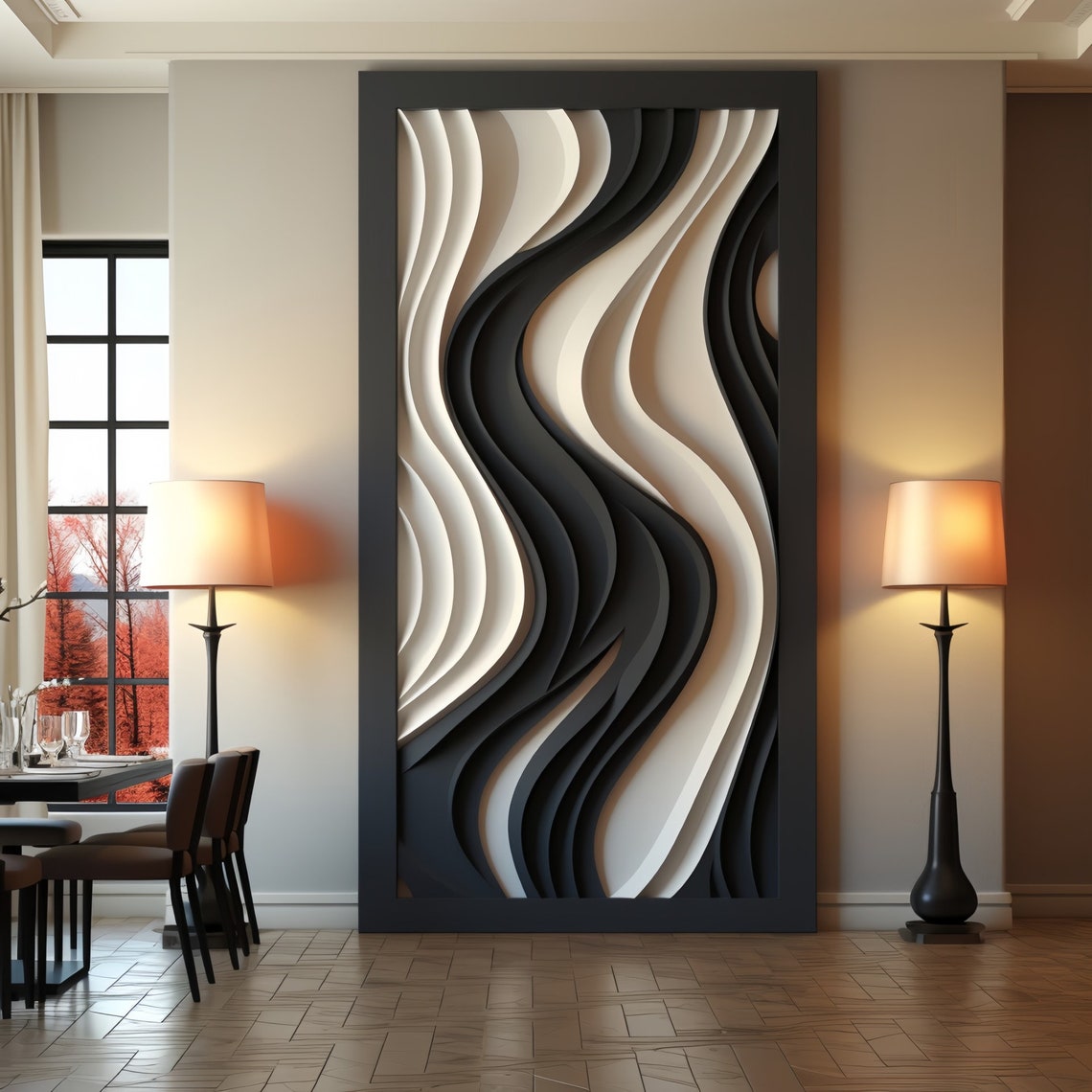 Home Decor Vision Board - xx-Wave Strip Dekorative Holz-Wandkunst 3D-Vision Board