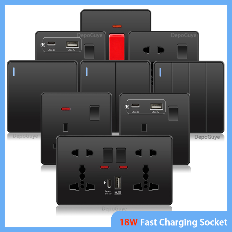 Home Decor Uk - Universal schwarz USB Typ C 18W
