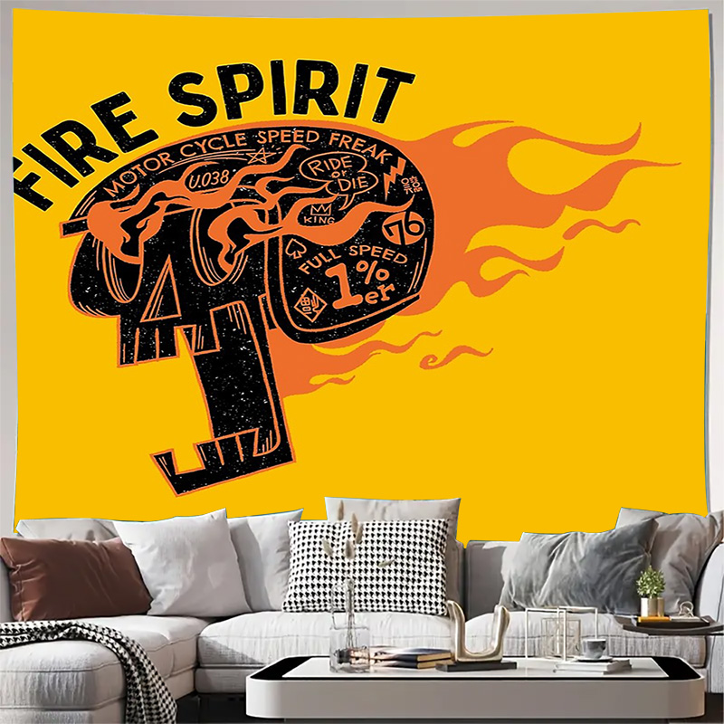 Home Decor Hippie - Vintage Motorrad Wandteppich Psychedelic Desert Rider