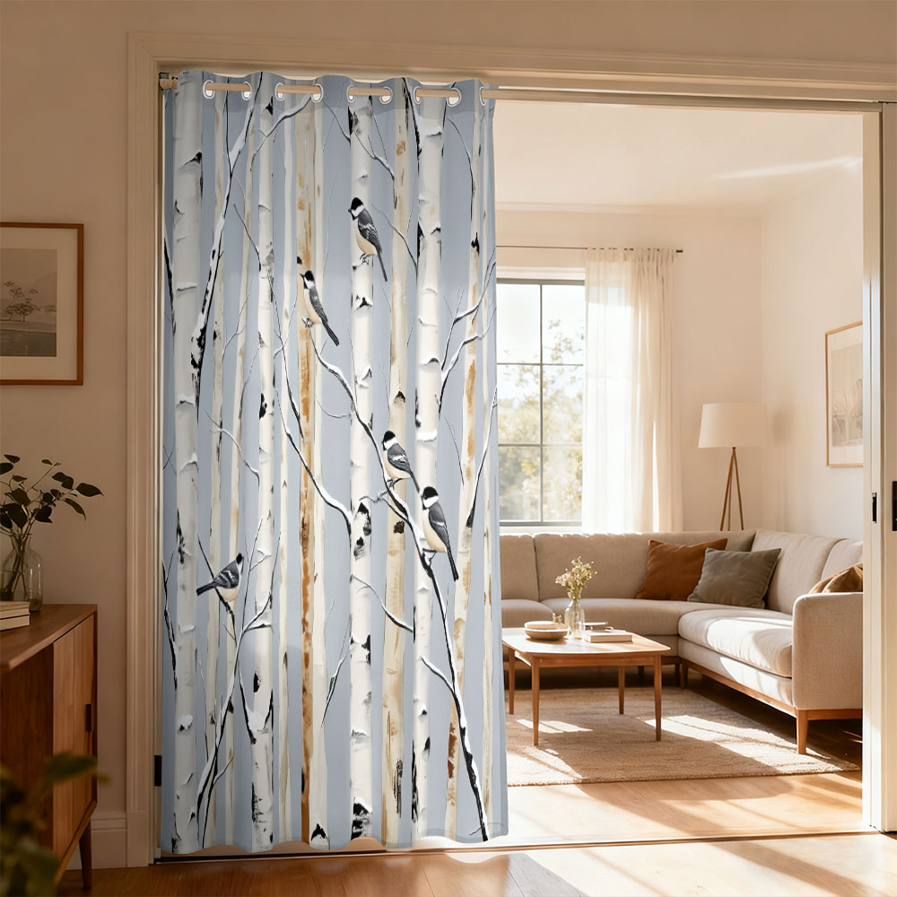 Home Decor Curtain - 1 Stück Vorhang mit Birkenwald- und