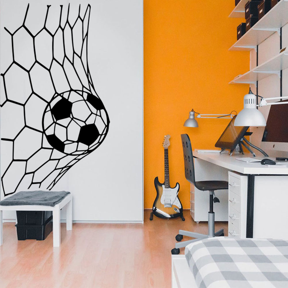 Home Decor Online Free - Großer Soceer-Tornetz-Wandaufkleber, Spielzimmer, Schlafzimmer, Fußball, Online-Wandaufkleber,
