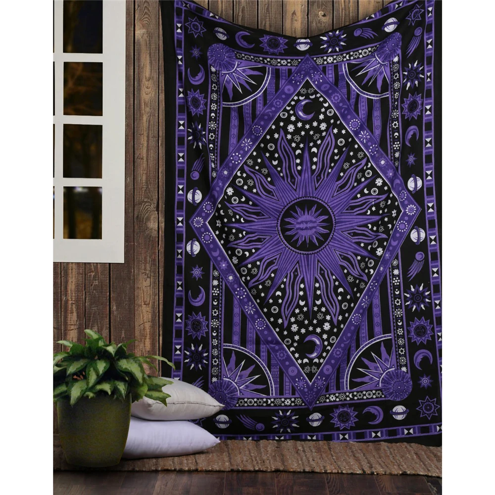 Home Decor Hippie - Indische Tarot-Wahrsagerei, Mandala-Wandteppich, Hippie-Wandteppich, Schlafzimmer, Wohnzimmer,