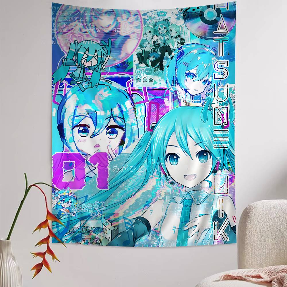 Home Decor Hippie - Anime H-hatsunes Cool M-miku Cartoon Wandteppich