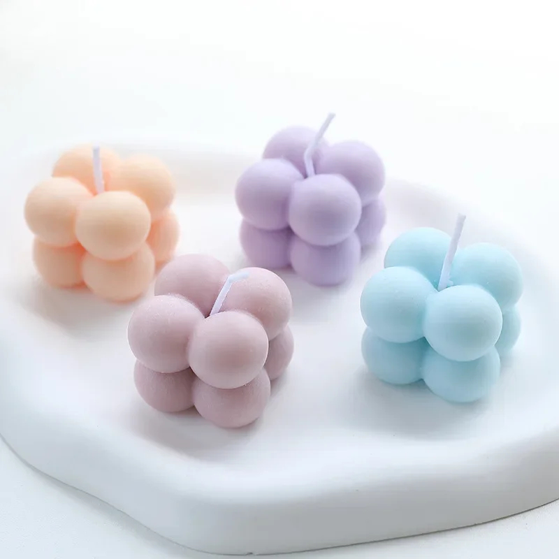 Scented Candle Set - Kleine Duftende Mini-Würfel Blasenförmige Wachskerzen für
