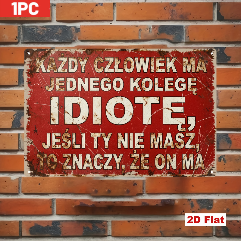 Home Decor Quotes - 2D-Metallschild, Retro-Metallplakette mit polnischem Spruch, 7,87