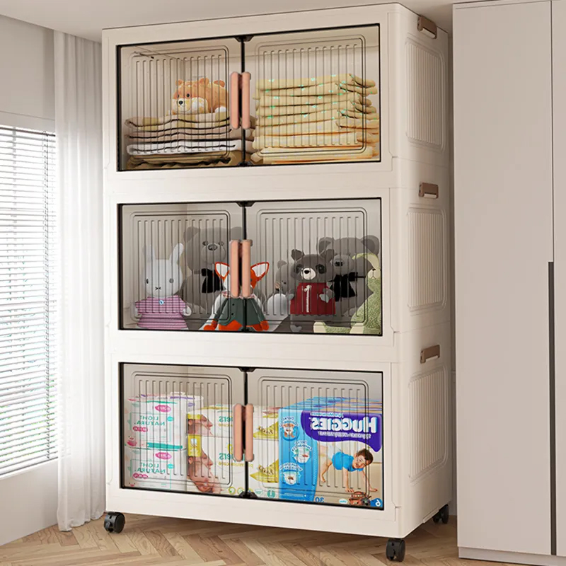 Home Decor Furniture - Faltbarer Staubdichter Aufbewahrungsschrank Kleiderschrank Kleinkram-Organizer Schrank