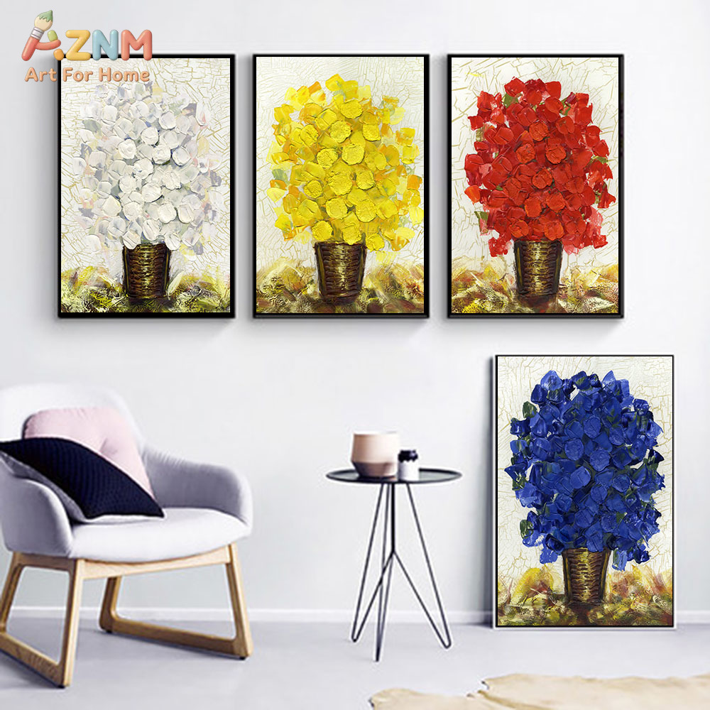 Home Decor Color Palettes - AZNM Leinwanddruck mit dicker Textur, Spachteltechnik,