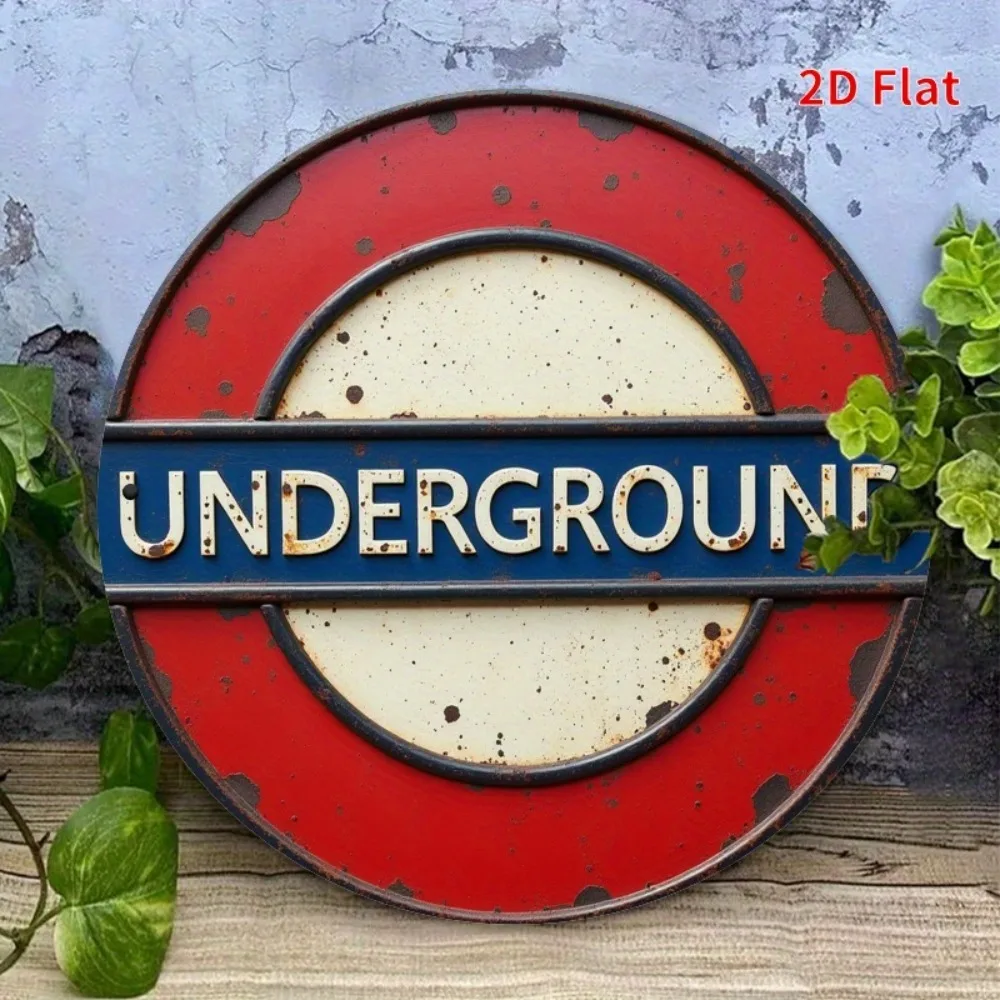 Home Decor London - Vintage 2D Londoner U-Bahn-Metallschild, eine einzigartige