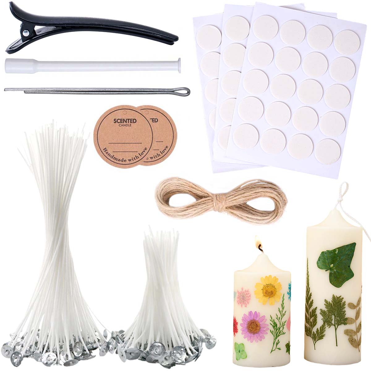 Scented Candle Set - 10cm 20cm Rauchfreie Kerzendochte Set DIY