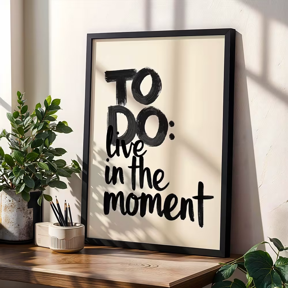 Home Decor Quotes - Moderne To-Do-Liste: „Live In The Moment“-Zitat,