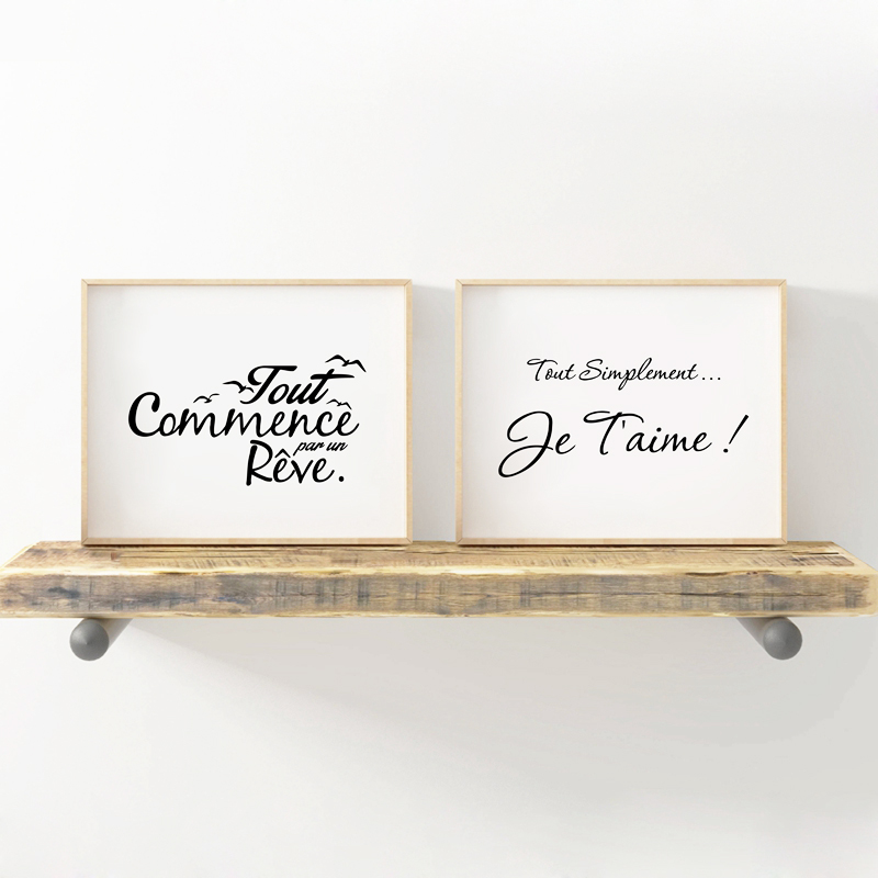 Home Decor Quotes - Französisches Inspirationszitat-Poster Leinwandgemälde, Moderner Minimalistischer Französischer