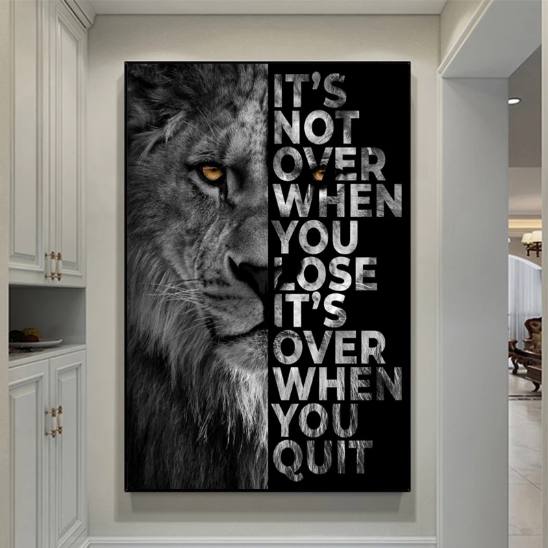 Home Decor Quotes - Wilder Löwe, Buchstabe, motivierendes Zitat, Kunstposter