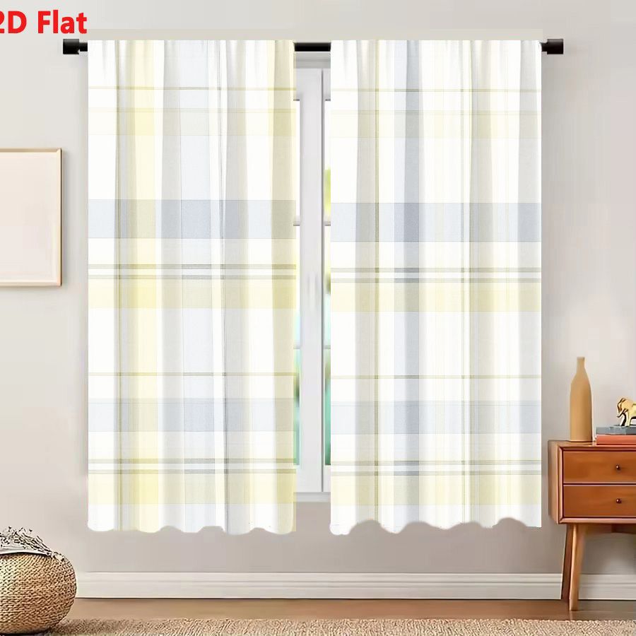 Home Decor Color Palettes - 2 Stück Vorhänge, 2D-Flachvorhänge mit nahtlosem