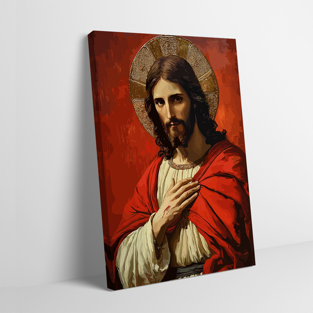 Home Decor Jesus - Jesus Christus Porträt mit Glanzring Poster