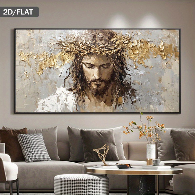 Home Decor Jesus - Jesus Christus Dornenkrone Leinwandbild Religiöse Wandkunst
