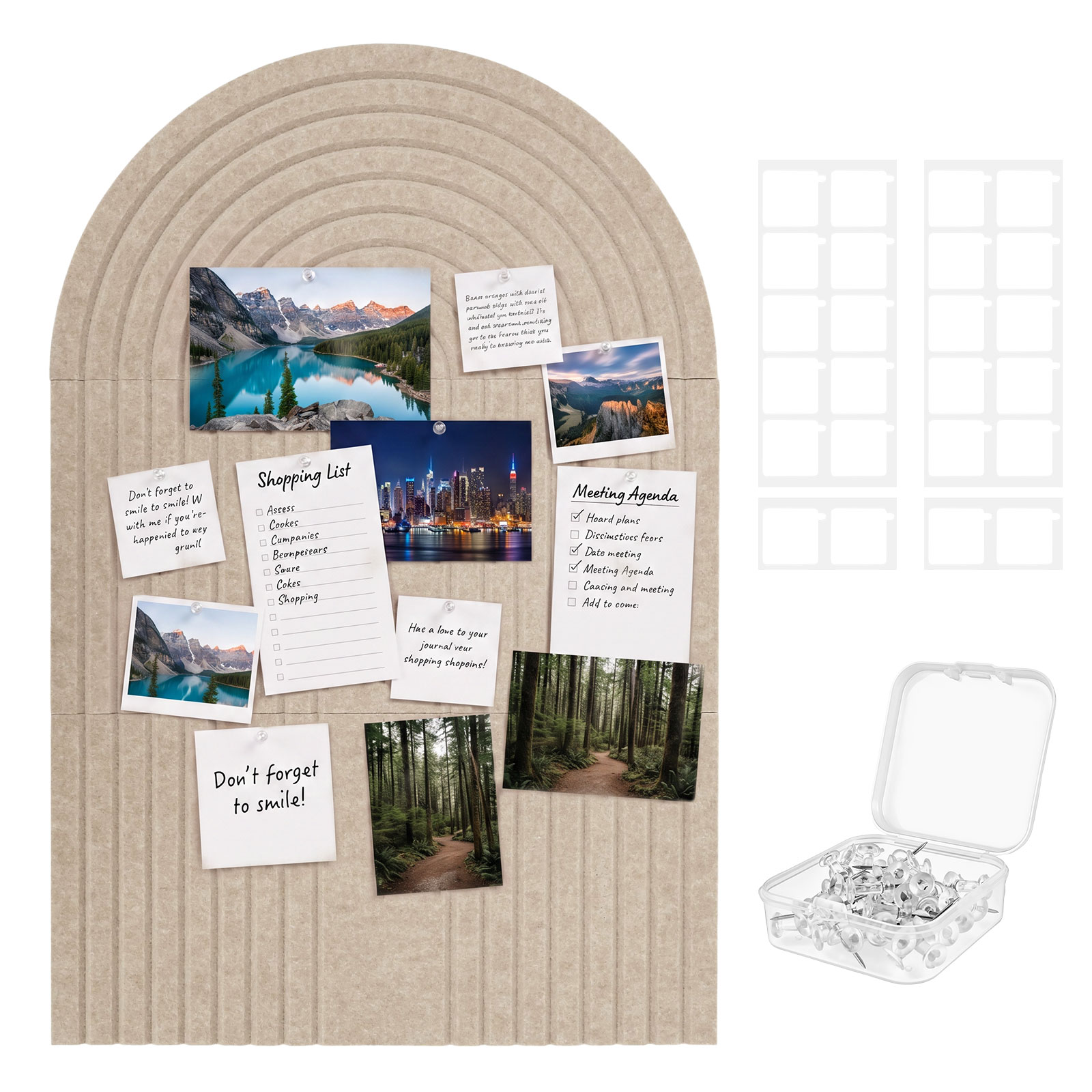 Home Decor Vision Board - Große gewölbte Filz-Pinwand für Bürowand, Schlafzimmerwand,