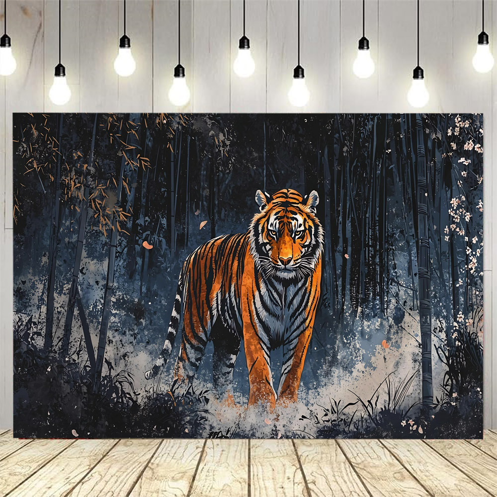Home Decor Hippie - Waldtiger-Wandteppich, Tierlöwe, Hippie-Wanddekoration, Wandbehang, Cartoon-Stoffwandbild, Wandbehang