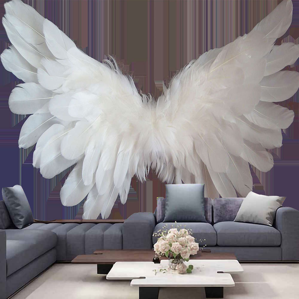 Home Decor Hippie - Großer Engelsflügel-Wandteppich, Hippie, psychedelische Feder, okkulter