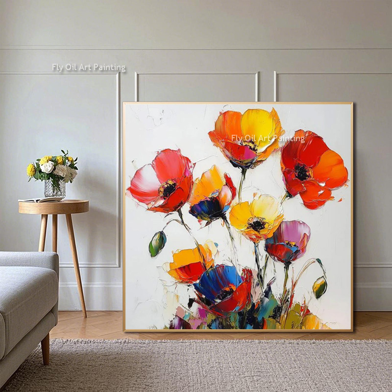 Dickfloriges handgemaltes Mohn – Home Decor Color Palettes Bewertung und Preis
