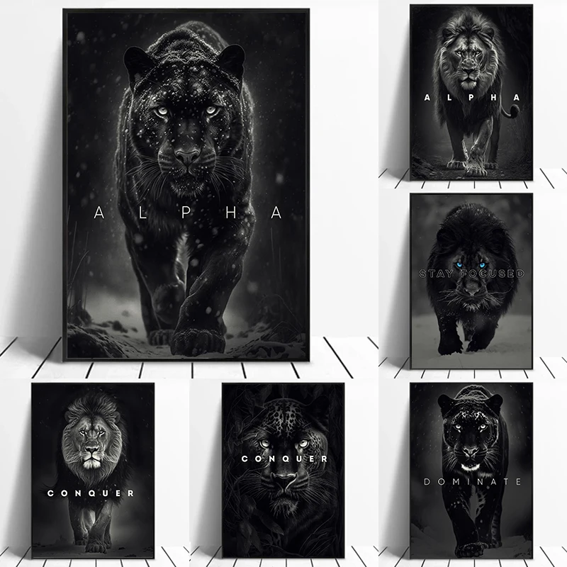 Schwarzer Panther Löwe Motivat – Home Decor Quotes Bewertung und Preis