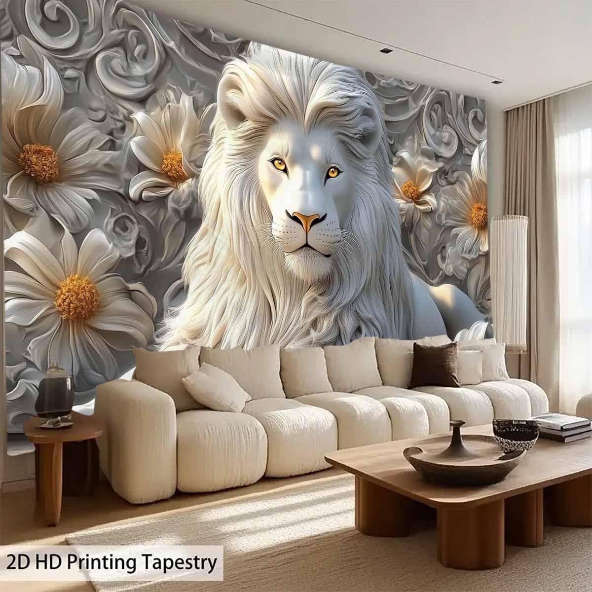 Cooler weißer Löwe, Wandteppic – Home Decor Hippie Bewertung und Preis
