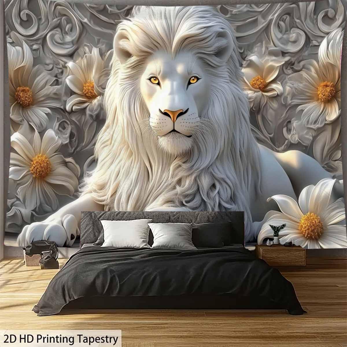 Cooler weißer Löwe, Wandteppic – Home Decor Hippie Bewertung und Preis