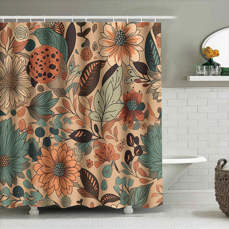 Moderner Blumen-Duschvorhang R – Home Decor Color Palettes Bewertung und Preis