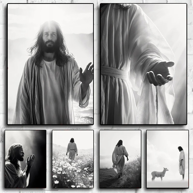 Schwarz-Weißes Jesus-Glaubensk – Home Decor Jesus Bewertung und Preis
