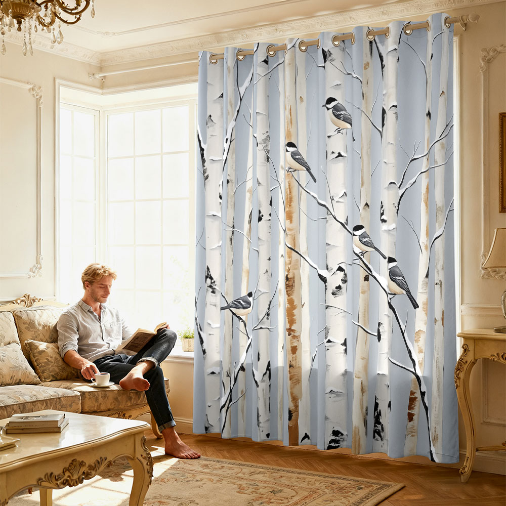 1 Stück Vorhang mit Birkenwald – Home Decor Curtain Bewertung und Preis