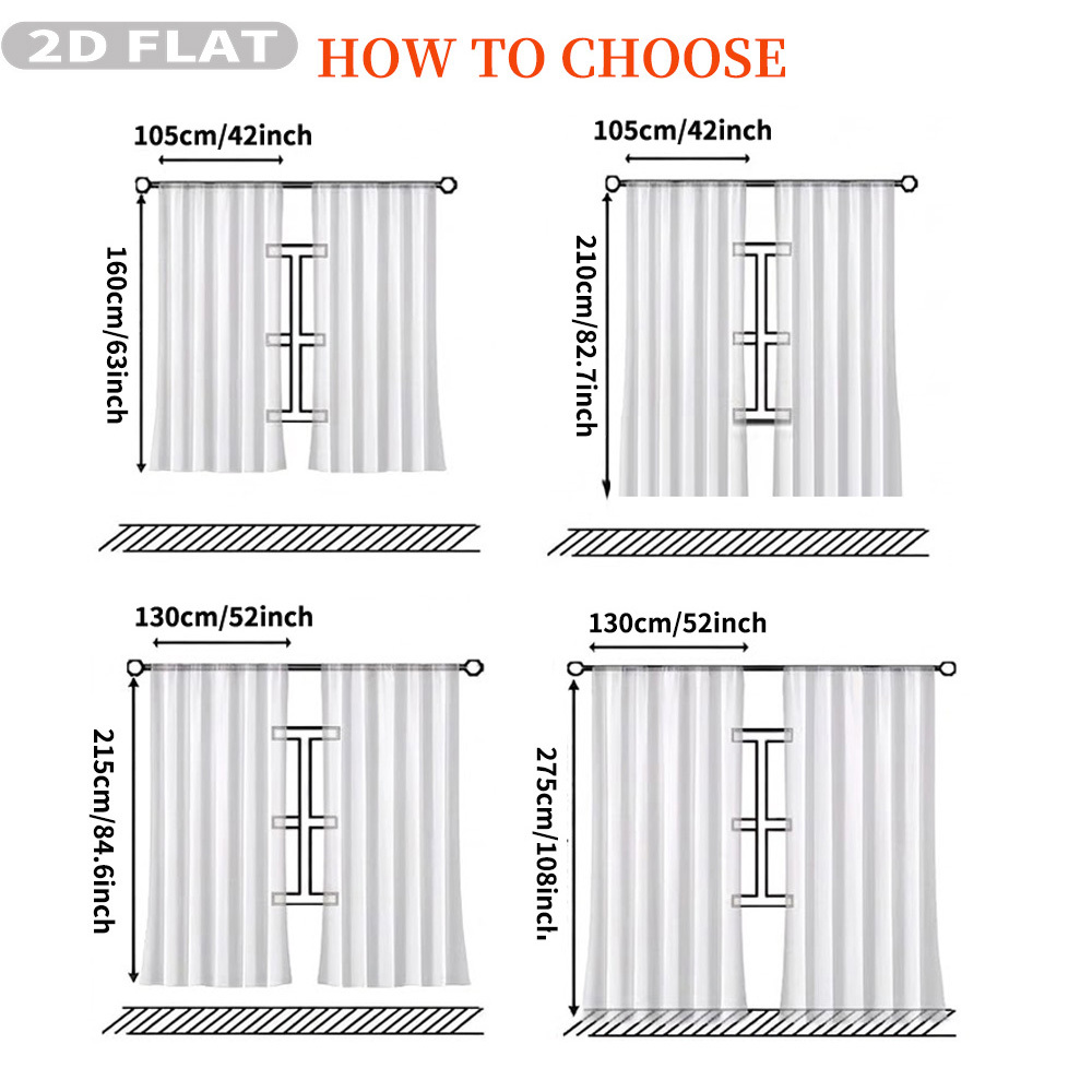 Maßgefertigte 2D Flache 2-teil – Home Decor Curtain Bewertung und Preis