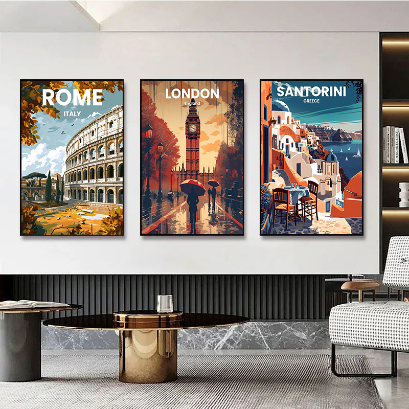 Moderne Reisestädte Santorini  – Home Decor London Bewertung und Preis