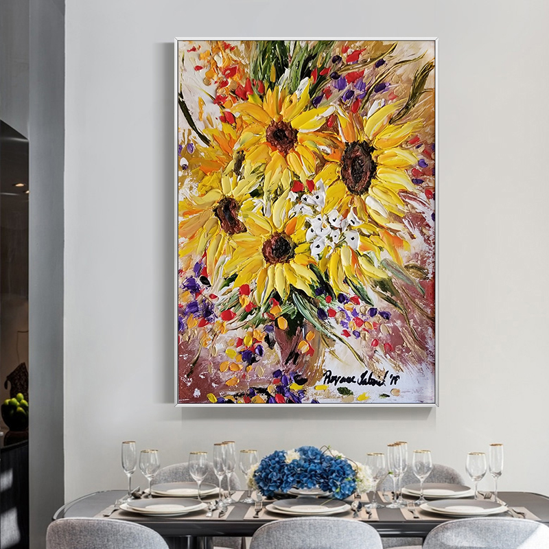 Lebendiges 3D-Impasto-Sonnenbl – Home Decor Color Palettes Bewertung und Preis