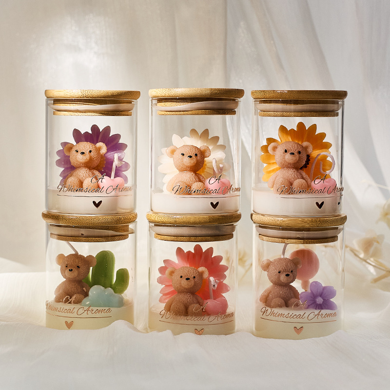 Cartoon süße Bär Sonnenblume K – Scented Candle Set Bewertung und Preis