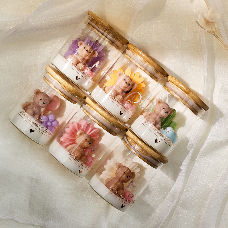 Cartoon süße Bär Sonnenblume K – Scented Candle Set Bewertung und Preis