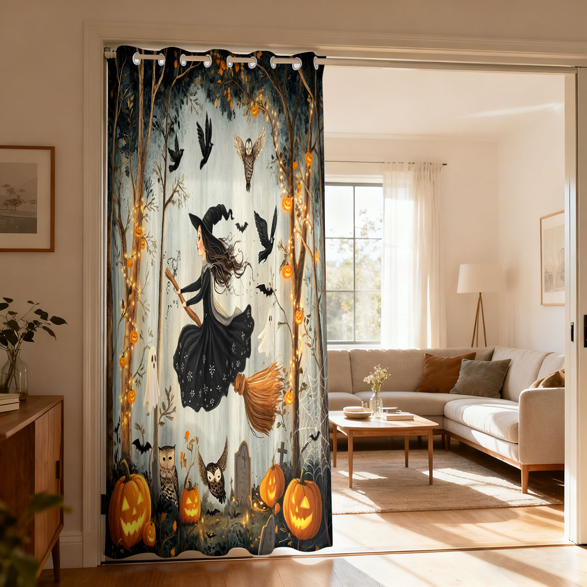 1 Stück Halloween-Vorhang mit  – Home Decor Curtain Bewertung und Preis