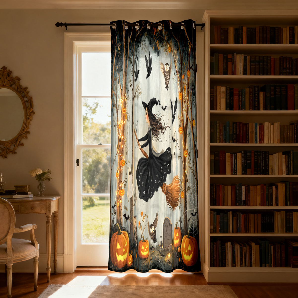 1 Stück Halloween-Vorhang mit  – Home Decor Curtain Bewertung und Preis