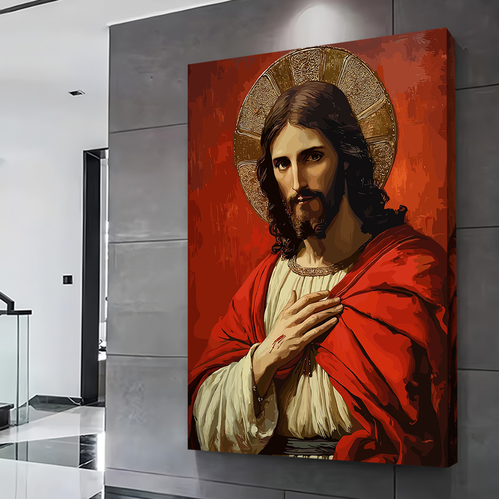 Jesus Christus Porträt mit Gla – Home Decor Jesus Bewertung und Preis