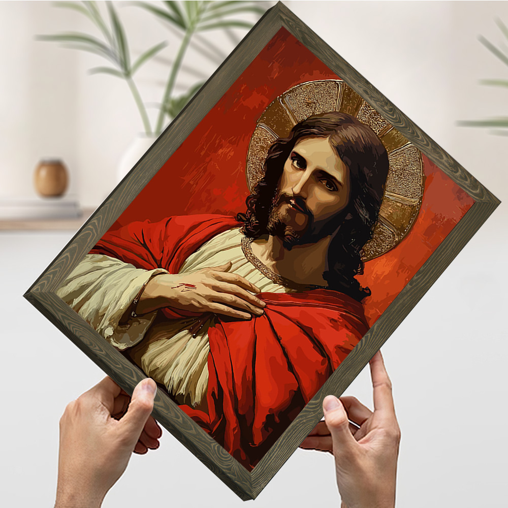 Jesus Christus Porträt mit Gla – Home Decor Jesus Bewertung und Preis