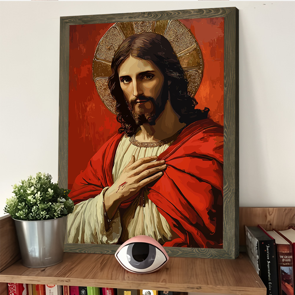 Jesus Christus Porträt mit Gla – Home Decor Jesus Bewertung und Preis