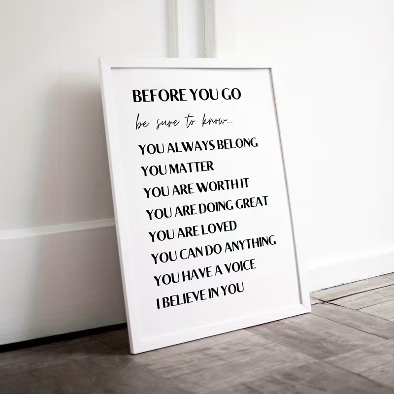 Modernes „Before You Go“ Inspi – Home Decor Quotes Bewertung und Preis