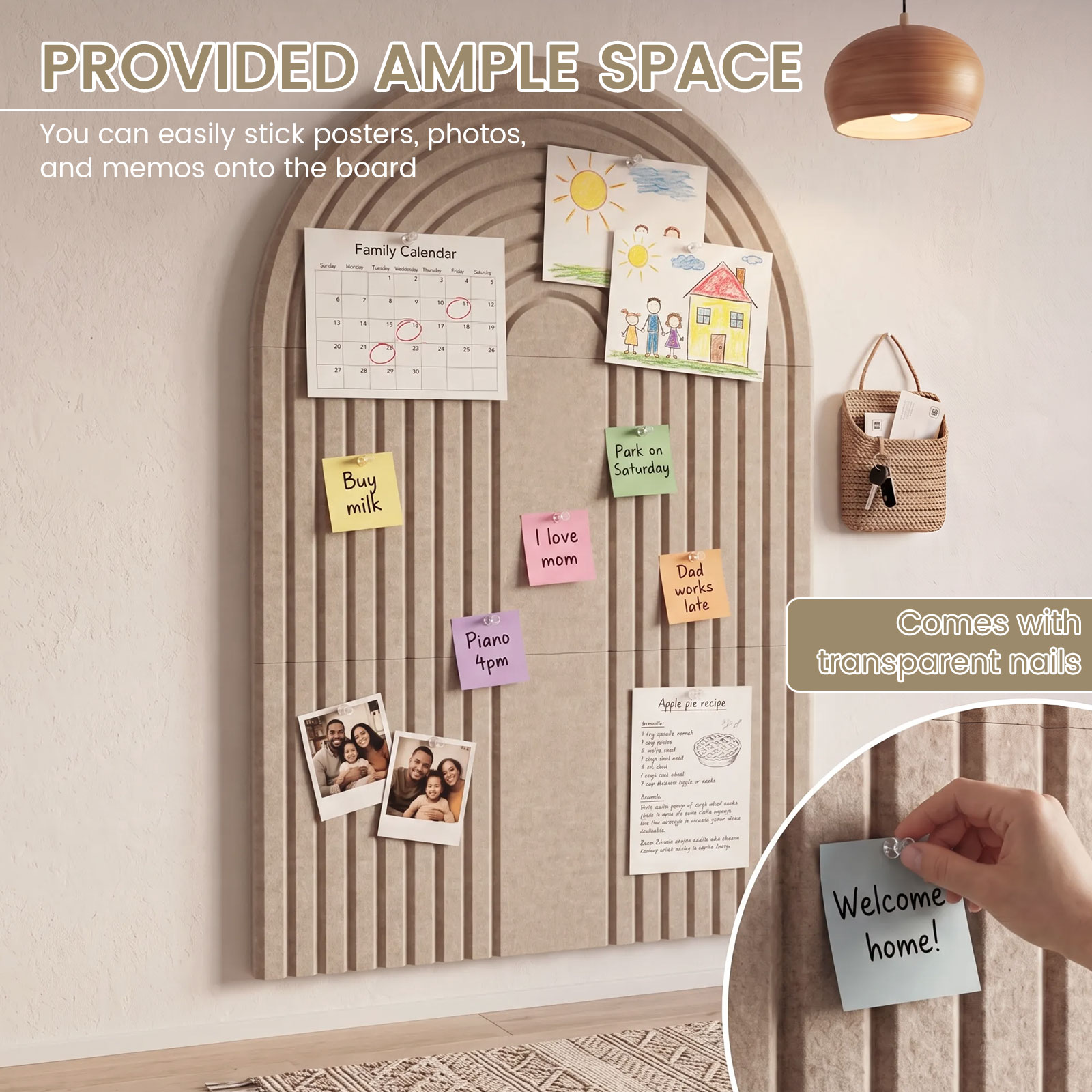 Große gewölbte Filz-Pinwand fü – Home Decor Vision Board Bewertung und Preis