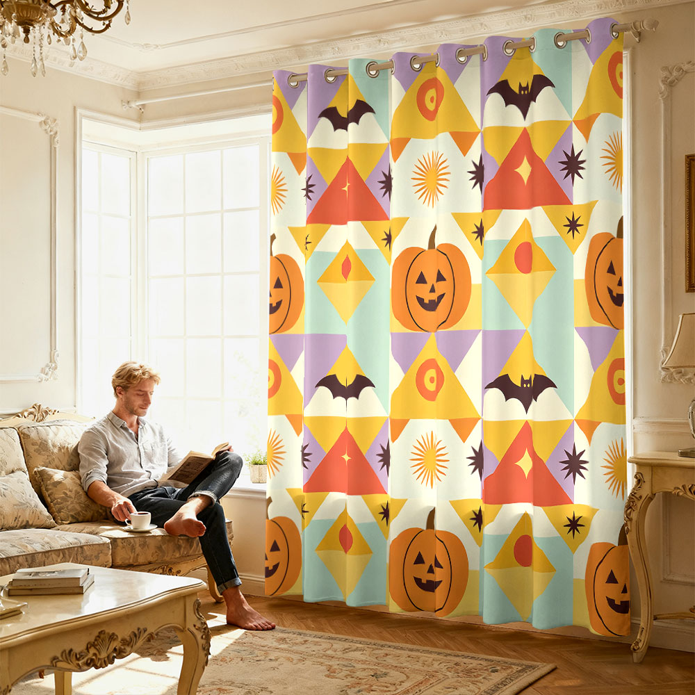 1 Stück Halloween-Kürbis-Flede – Home Decor Curtain Bewertung und Preis
