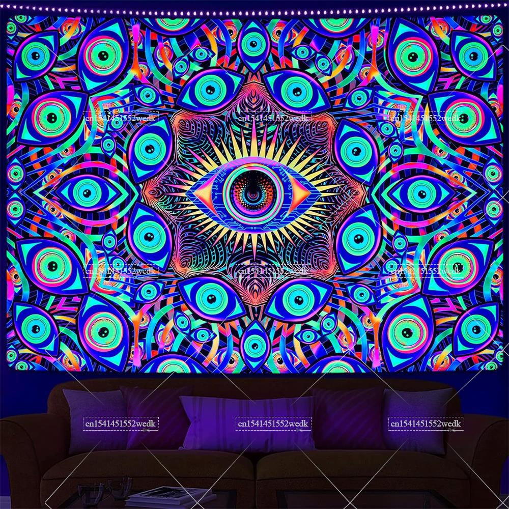 Schwarzlicht Augen Wandteppich – Home Decor Hippie Bewertung und Preis
